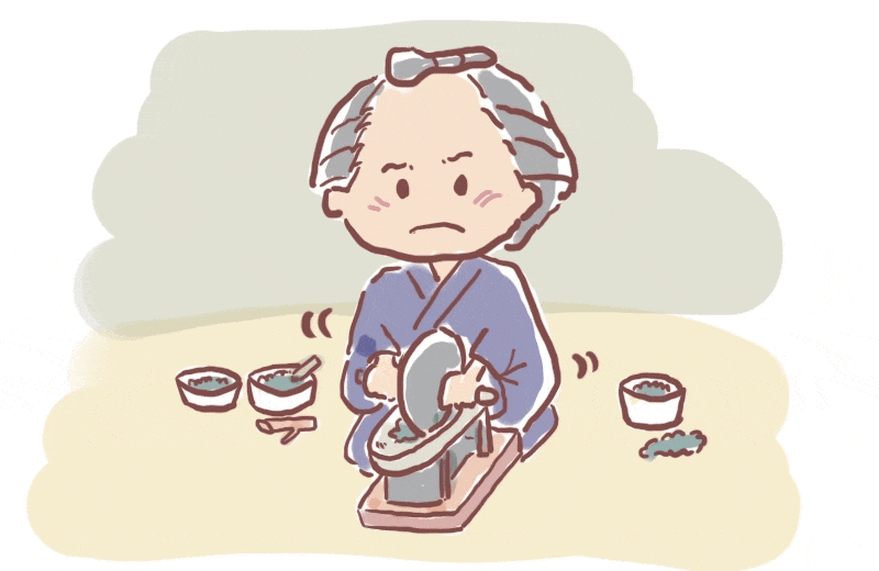 乙字湯を作る江戸時代の人